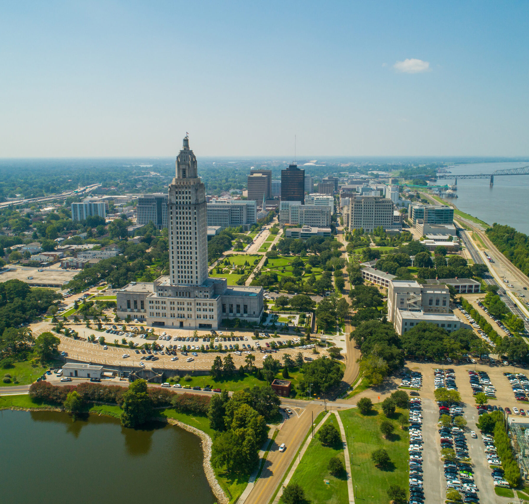 Aerial photo Downtown Baton Rouge Louisiana USA