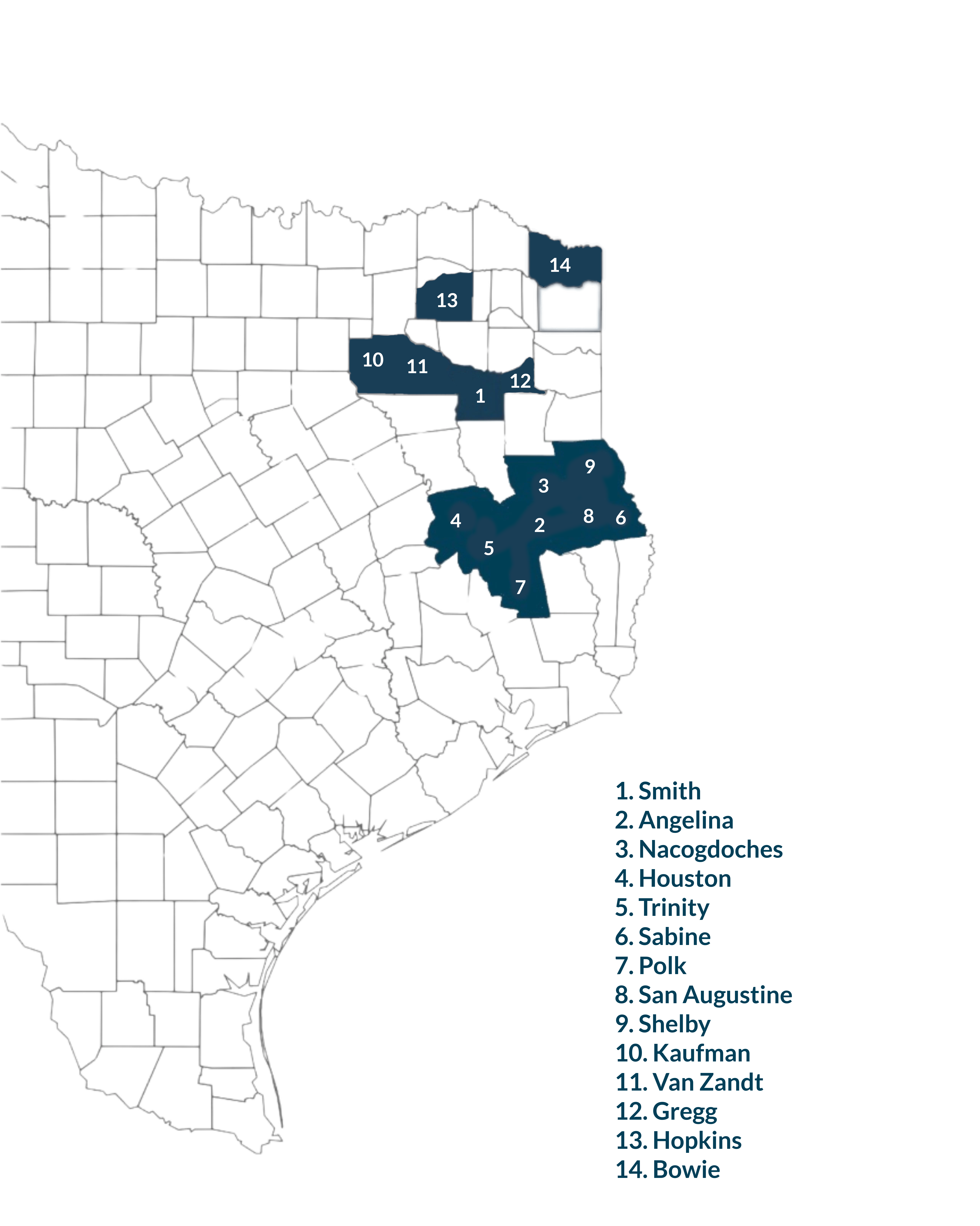 East Texas Map