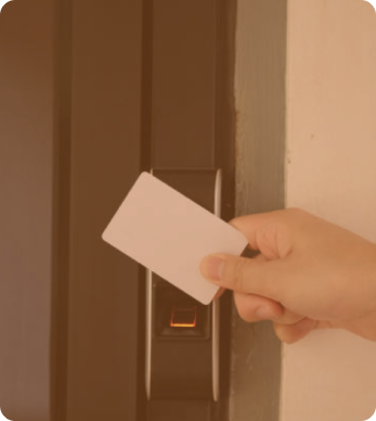 keycard being used to open a door
